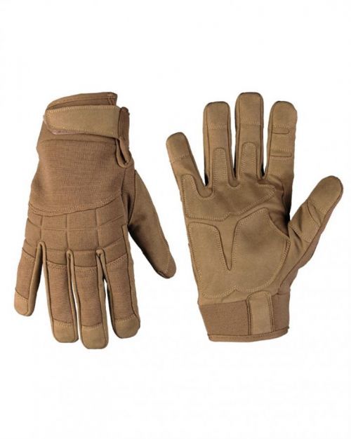 Rukavice taktické Mil-Tec Assault - hnedé, S