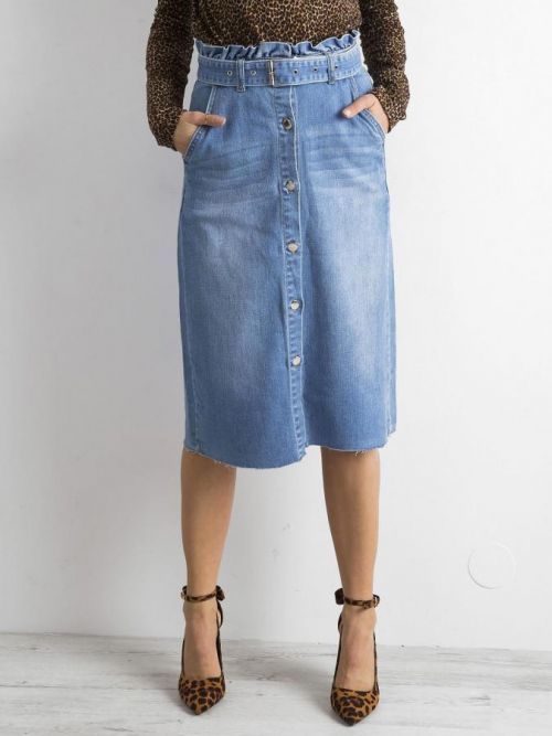 Modrá riflová sukňa s opaskom XS