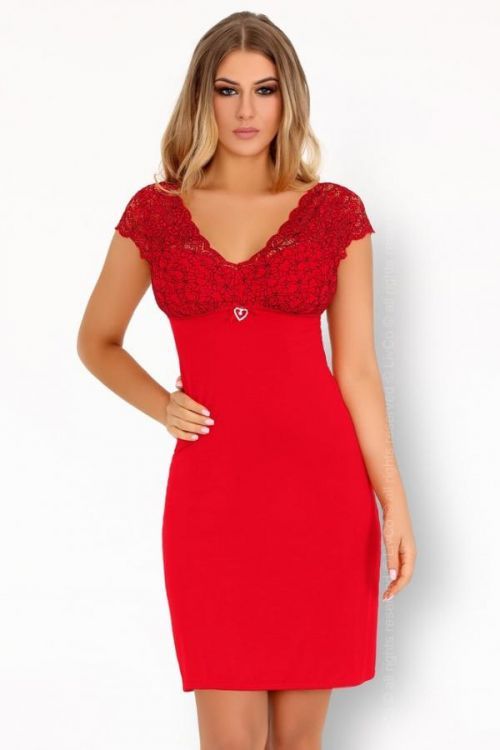 Vzrušujúce košieľka Crossina red - LivCo Corsetti červená S / M
