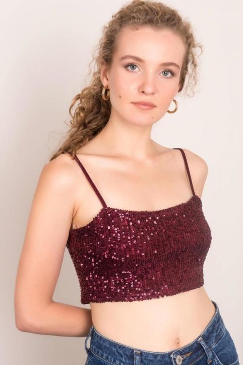 Krátky top BSL Maroon L