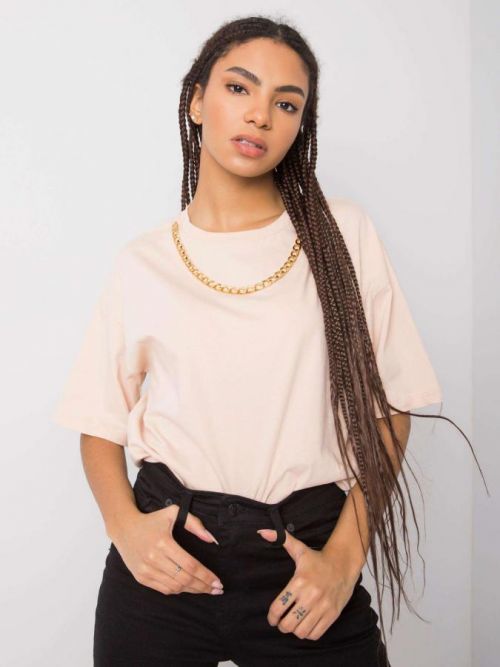 Tričko RUE PARIS Peach s náhrdelníkom S