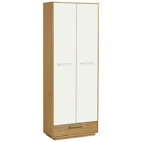Novel ŠATNÍKOVÁ SKRIŇA, biela, farby dubu, 72/193/37 cm - biela, farby dubu