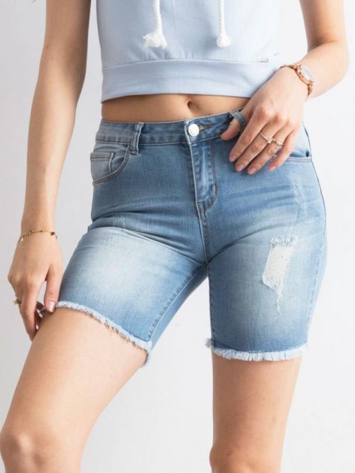 Modré riflové bermudy 34