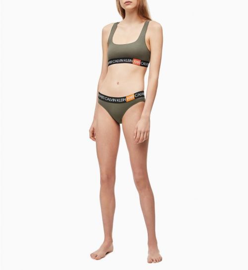 Športová podprsenka QF5577E-7GV khaki - Calvin Klein khaki L