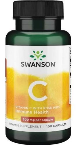 Swanson vitamin c 500 mg with rose hips 100 kapsúl