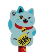 Ceruzka s gumou s mačkou - Maneki Neko Barva: modrá