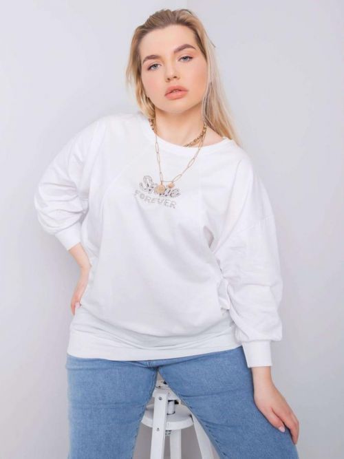 Blúza z bielej bavlny plus veľkosti one size