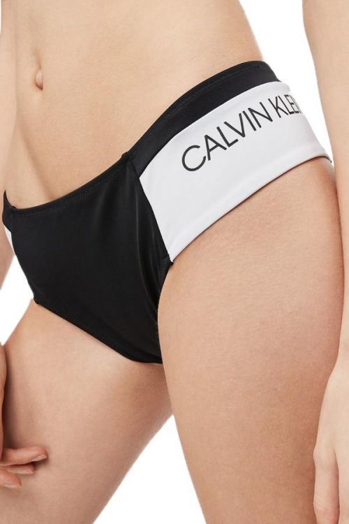 Spodný diel plaviek KW0KW00841-BEH čiernobiela - Calvin Klein Čierno-biela L
