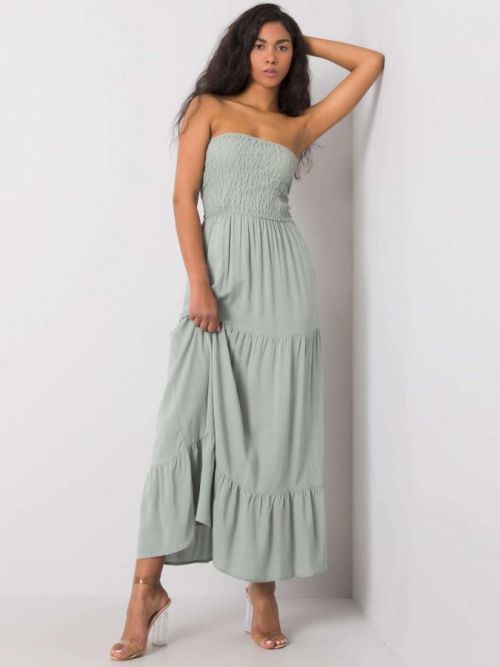 FRESH MADE Svetlo zelené dlhé dámske šaty S / M