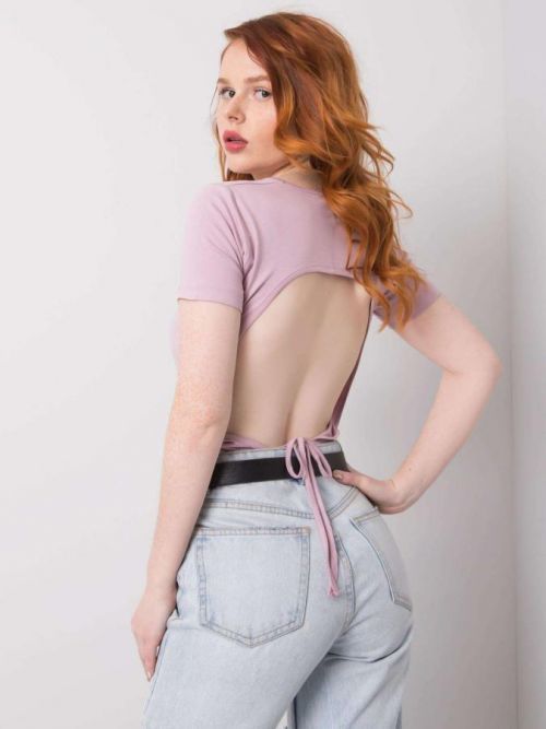 RUE PARIS Lilac blúzka s výrezom S