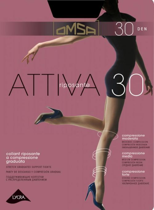 Dámske pančuchové nohavice Omsa Attiva 30 deň S-XL karamelová 4-L