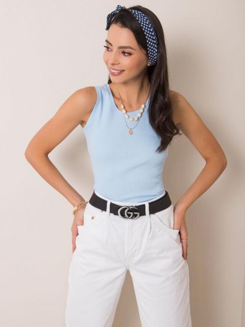 Dámsky rebrovaný top 5589 - FPrice svetlo modrá S