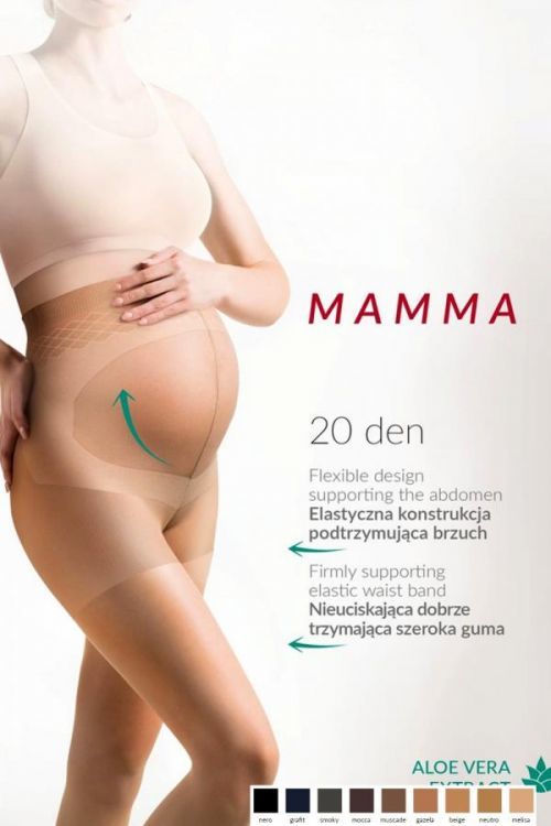 Tehotenské pančucháče 108 Mamma 20 den nero - GABRIELLA čierna 2