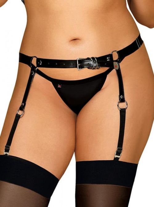 Zvodný podväzkový pás A756 Garter Belt - Obsessive čierna XL / XXL