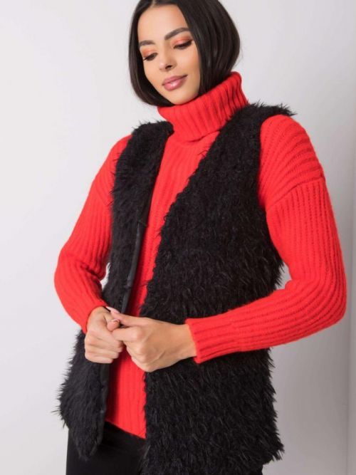 OH BELLA Vesta z čiernej kožušiny S