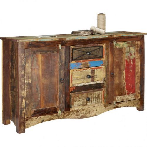 Landscape KOMODA, recyklované drevo, viacfarebná, 150/85/40 cm - viacfarebná