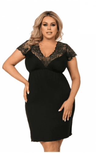 Dámska nočná košieľka Tess plus - Donna tmavo modrá 4XL