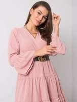 Zaprášené ružové dámske šaty s volánikmi one size