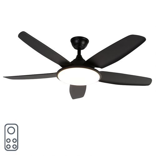 Stropný ventilátor čierny s diaľkovým ovládaním - Vifte