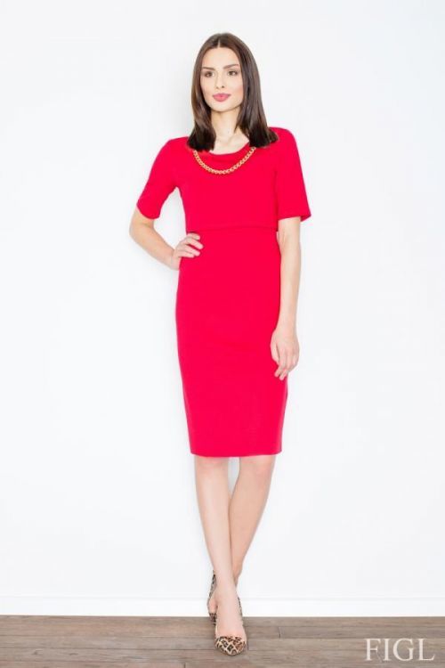 Dámske šaty M446 red - fígľov červená L