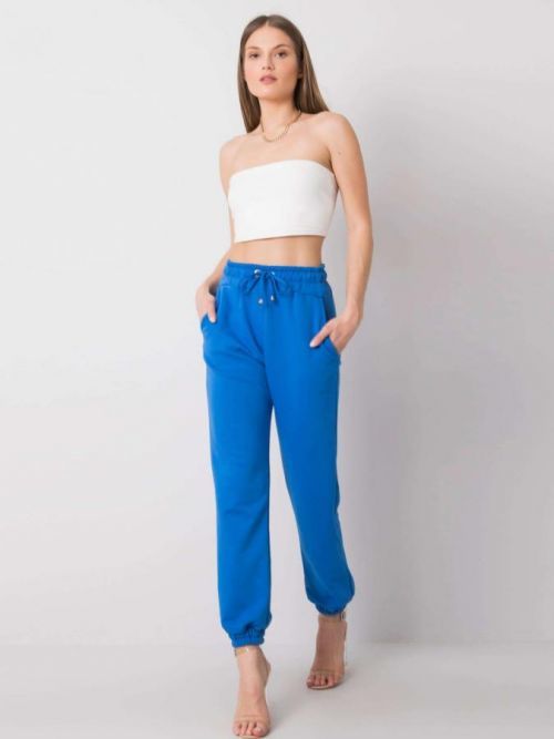 RUE PARIS Dámske tmavo modré tepláky S