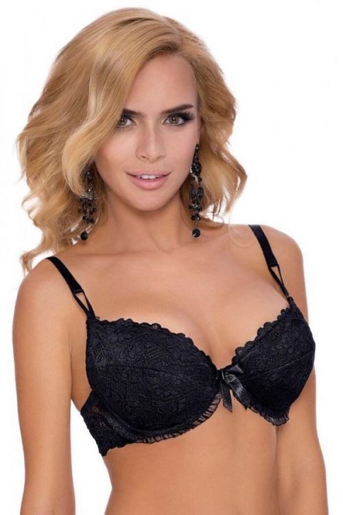 Čipkovaná push-up podprsenka Carmen čierna čierna 70A