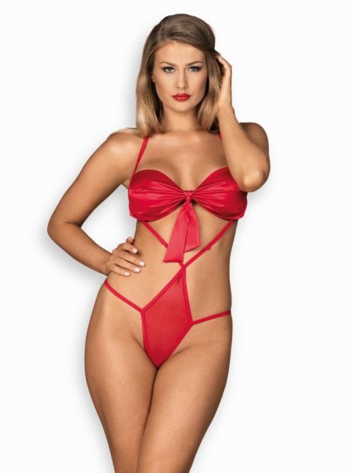 Sexy body Giftella teddy - Obsessive červená S / M