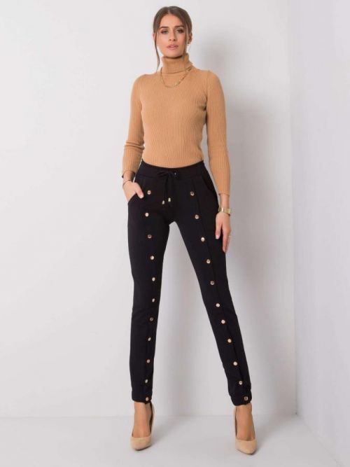 Dámske čierne bavlnené nohavice S