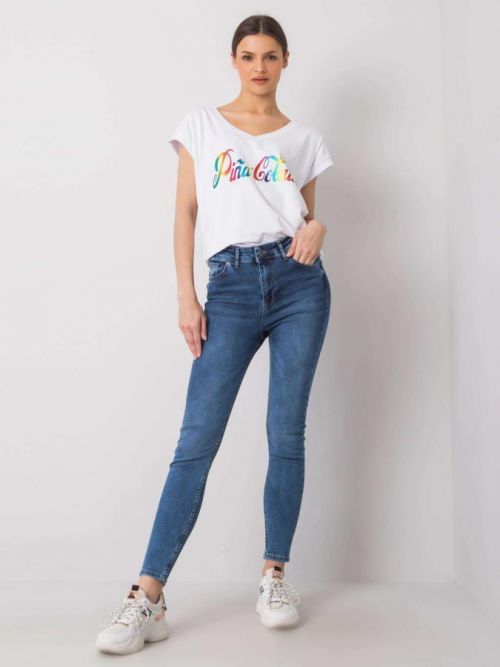 RUE PARIS Modré slim fit džínsy 26