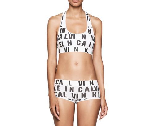 Športová podprsenka Bralette QF1660E - Calvin Klein biela / potlač XS