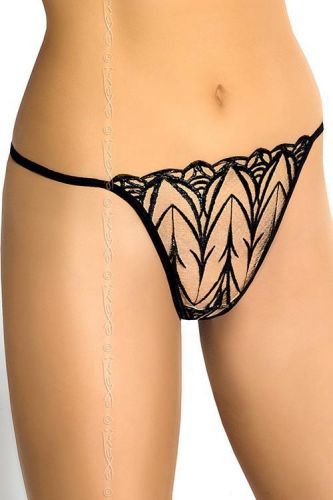 Dámska Tanga V-5008 Lily - Axami béžovo-čierna XL