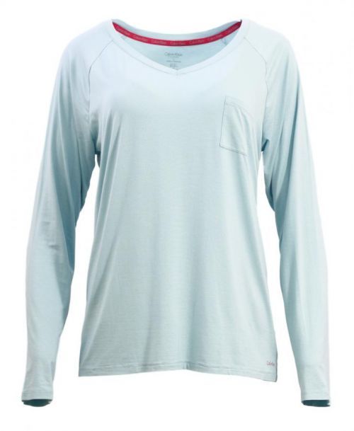 Dámske tričko na spanie QS5322E - Calvin Klein modrozelená L