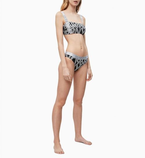 Spodný diel plaviek KW0KW00822-0GS čiernobiela - Calvin Klein Čierno-biela L