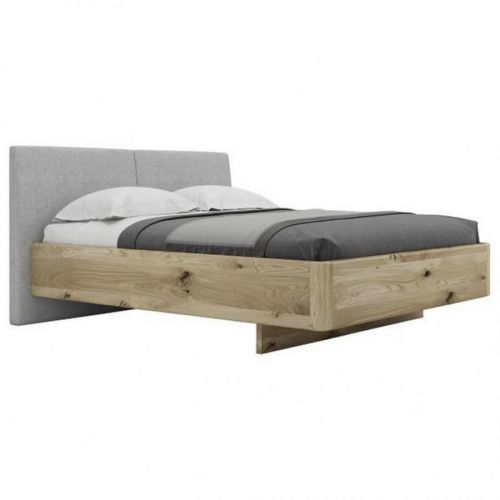 Valnatura POSTEĽ, 160/200 cm, drevo, textil, sivá, farby dubu - sivá, farby dubu