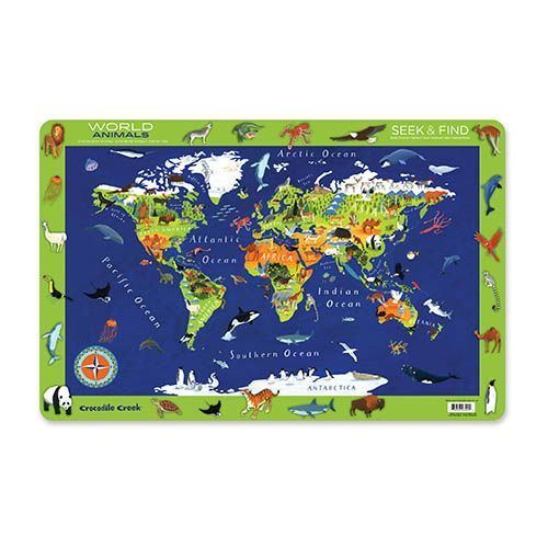 Crocodile Creek Prestieranie - Svetové zvieratá (1 ks) / Placemats World Animals (1 pc)