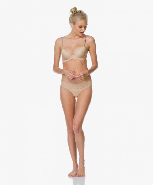 Podprsenka s kosticou QF1444E telová - Calvin Klein hnedá 75DD