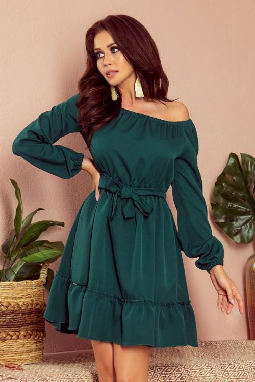 Zelené dámske šaty s volánikmi model 7789104 XS