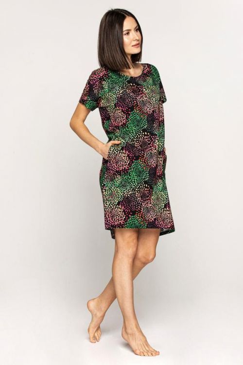 Dámska nočná košeľa Cana 879 kr / r S-XL čierne kvapky S