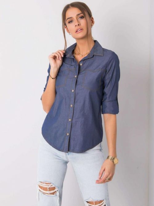 RUE PARIS Dámske modré tričko S