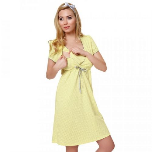 Bavlnená tehotenská nočná košeľa Felicita žltá žltá XXL