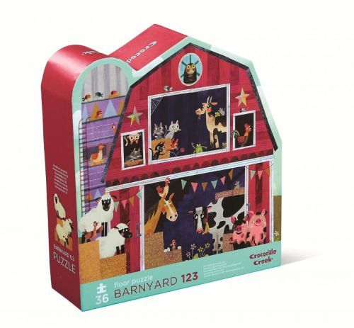 Crocodile Creek Puzzle - Dvorček 123 (36 ks) / Shaped Puzzle - Barnyard 123 (36 pc)