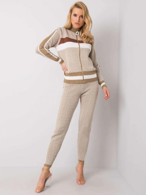 Béžová a biela vzorovaná sada one size