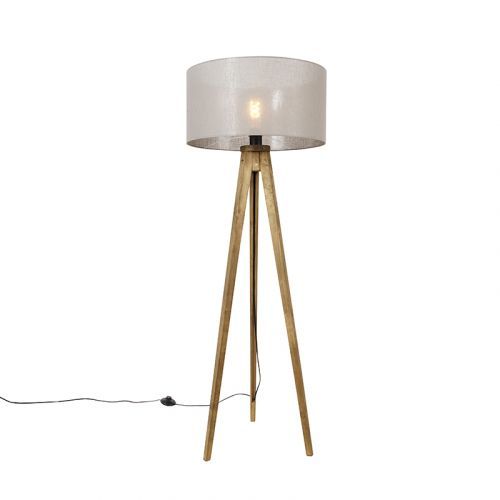 Tripod vintage hout met kap taupe 50 cm - Tripod Classic