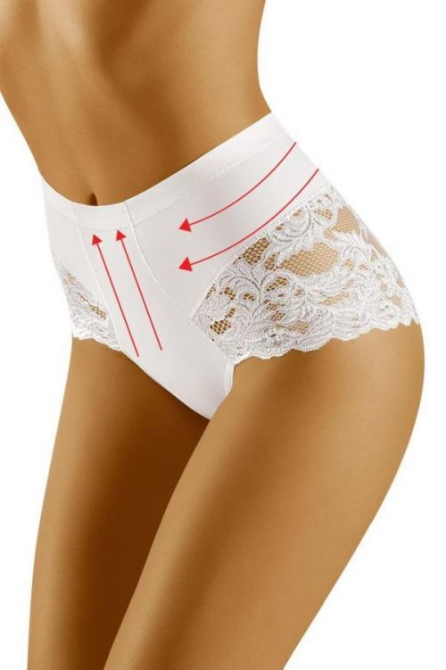 Sťahovacie nohavičky s čipkou slimey bielej biela XL