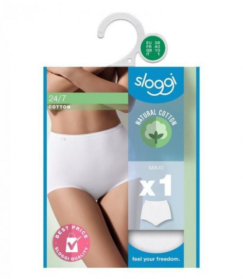 Vysoké nohavičky Sloggi 24/7 COTTON H MAXI bílá 38