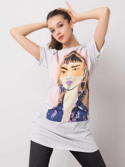 Šedá tunika Sublevel s potlačou XL