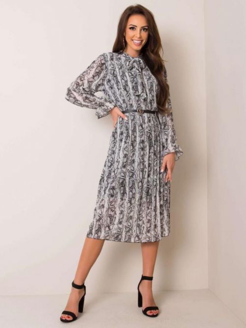 Čiernobiele šaty so vzorom hadej kože one size