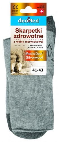 Zdravotné ponožky MEDIC DEO SilverWool - JJW DEOMED šedá 38-40