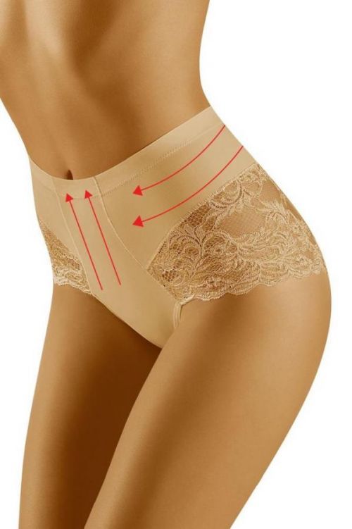 Sťahovacie nohavičky s čipkou slimey béžovej béžová XL