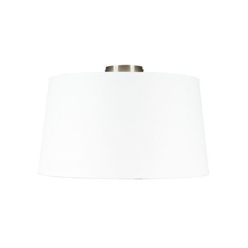 Moderné stropné svietidlo oceľové s bielym tienidlom 45 cm - Combi